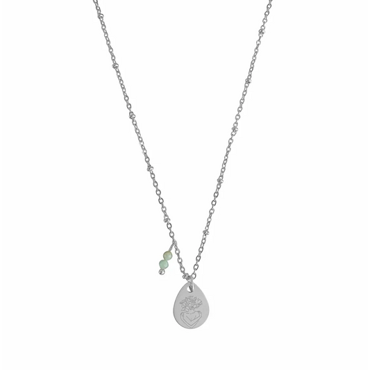 Ketting Loving Yourself & Amazoniet - Zilver