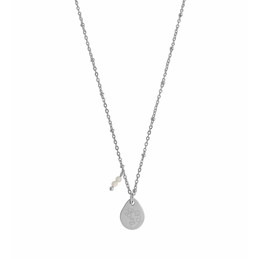Ketting Abstract Vrouw & Maansteen - Zilver