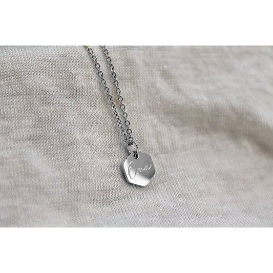 Ketting Oma Gravure Bedeltje - Zilver