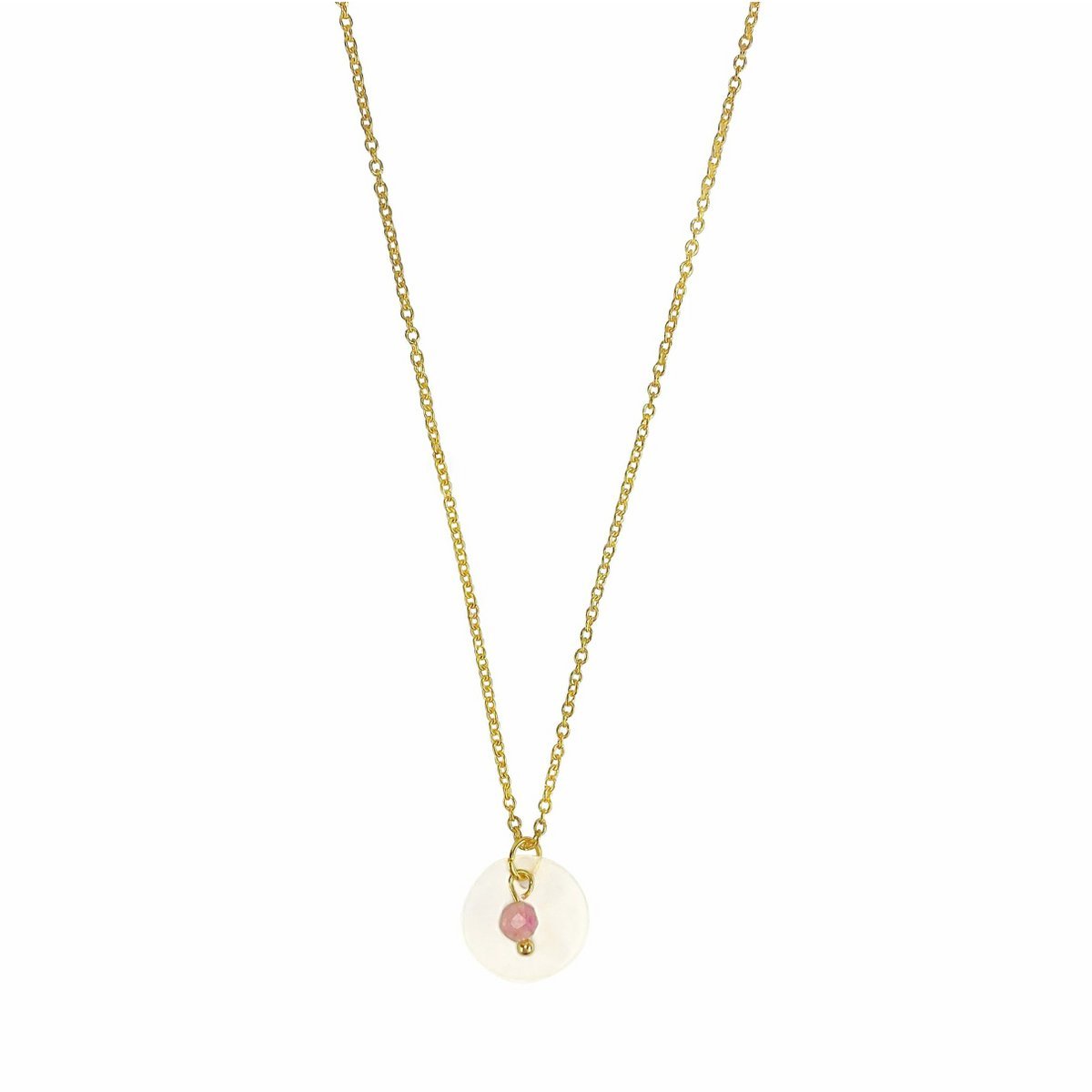 Ketting Toermalijn & Schelp - Goud