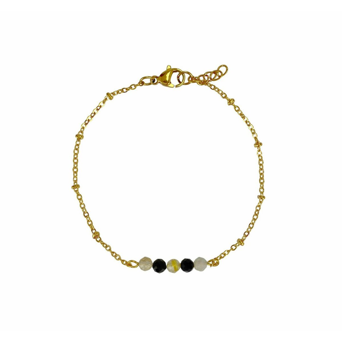 Armband Toermalijn & Rutielkwarts - Goud