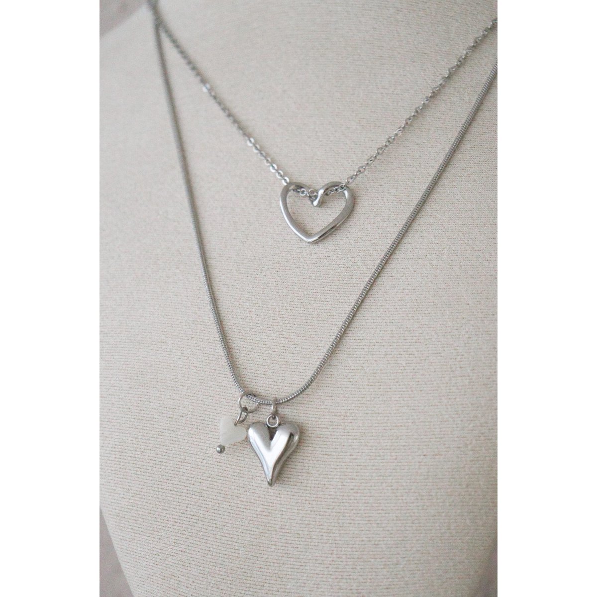 Hartjes Collier - Zilver