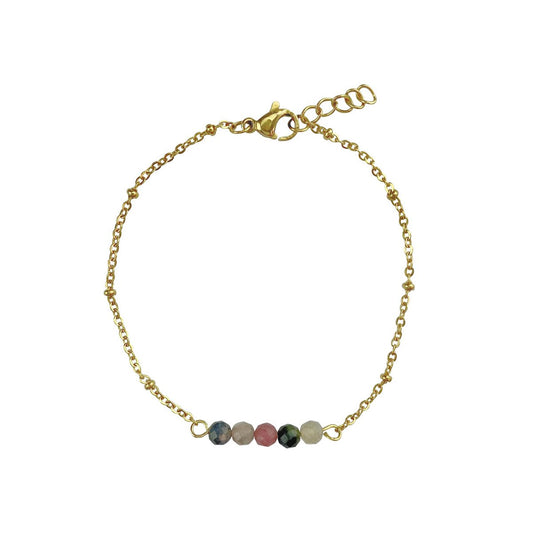 Armbandje Watermeloen Toermalijn - Goud