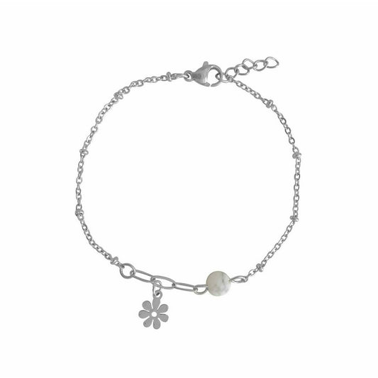 Armbandje Howliet & Bloem Bedeltje - Zilver