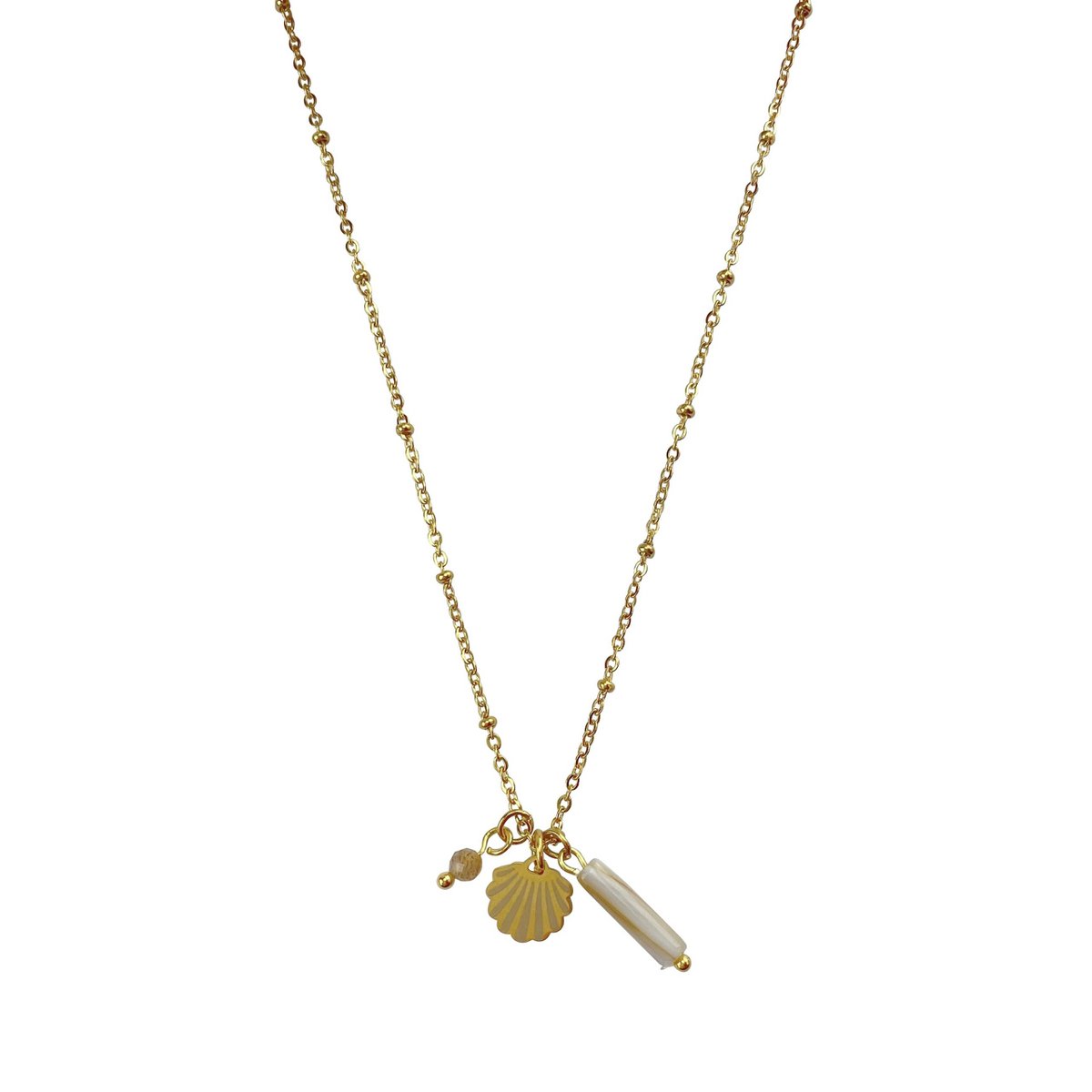 Ketting Schelp & Zonnesteen - Goud
