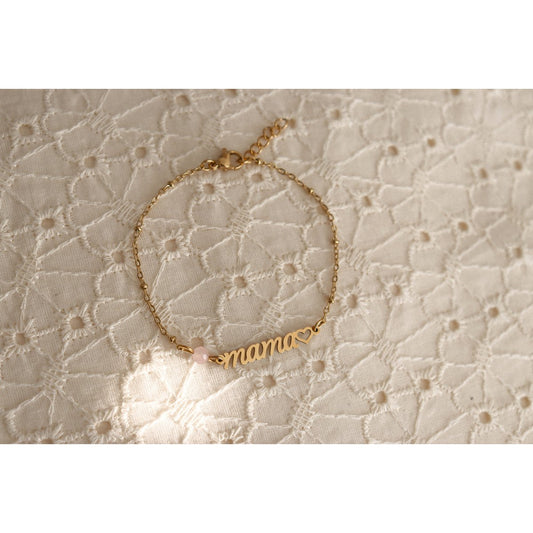 Mama & Rozenkwarts Armband - Goud