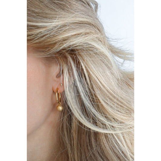 Oorringen Frosted Ball - Goud