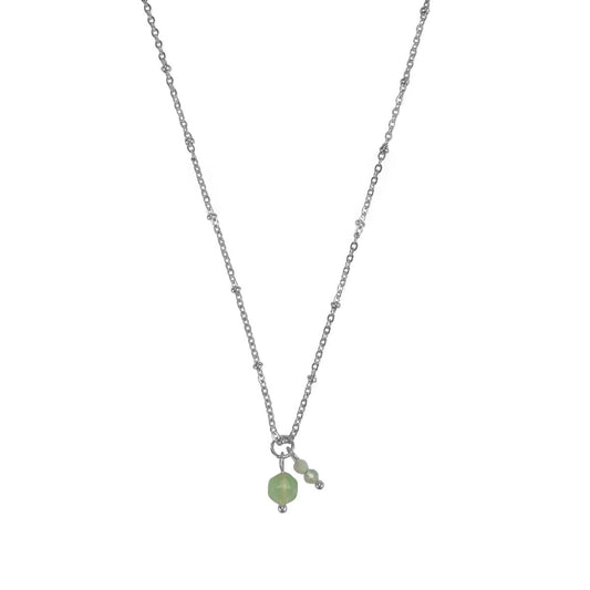 Ketting Aquamarijn & Aventurijn - Zilver