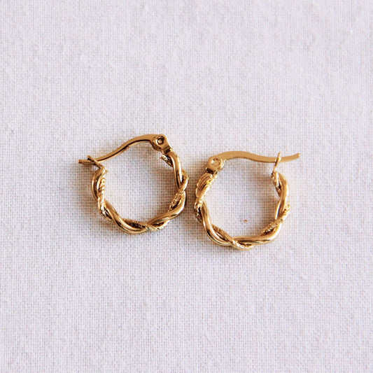 RVS creol 15mm 'gedraaid' - goud