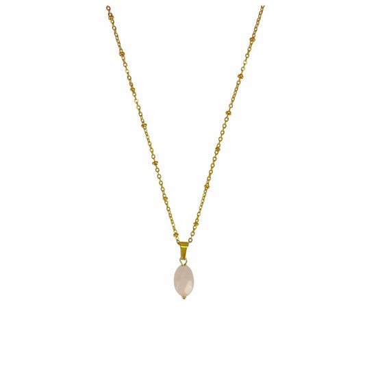 Ketting Rozenkwarts Facet - Goud