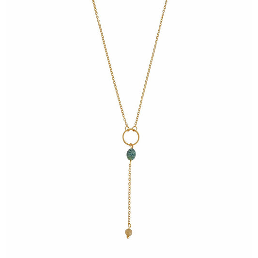 Afrikaanse Turkoois & Citrien Ketting - Goud