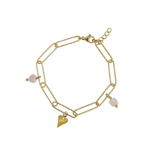 Hartjes Schakel Armband - Goud
