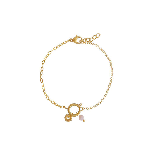 Slot Armband & Roze Opaal - Goud