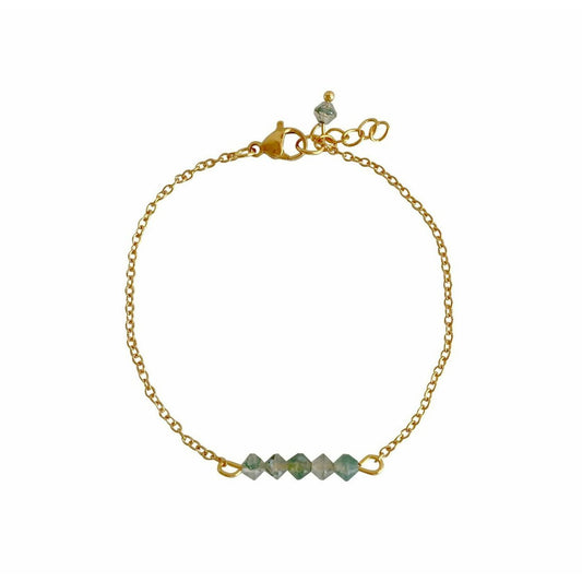 Mos Agaat Armbandje - Goud