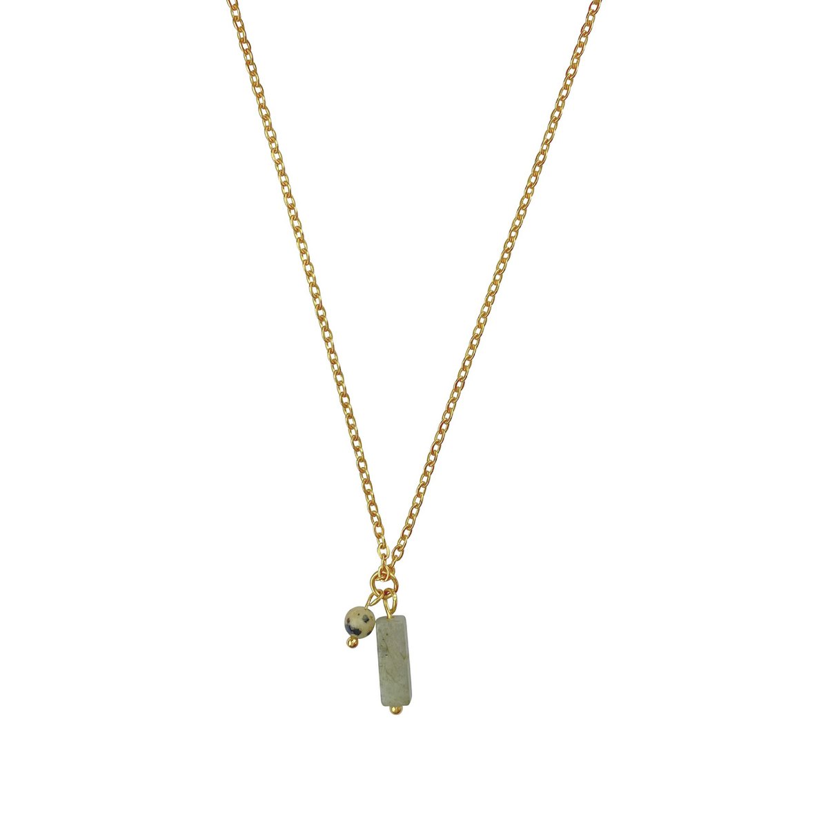 Ketting Labradoriet & Jaspis - Goud