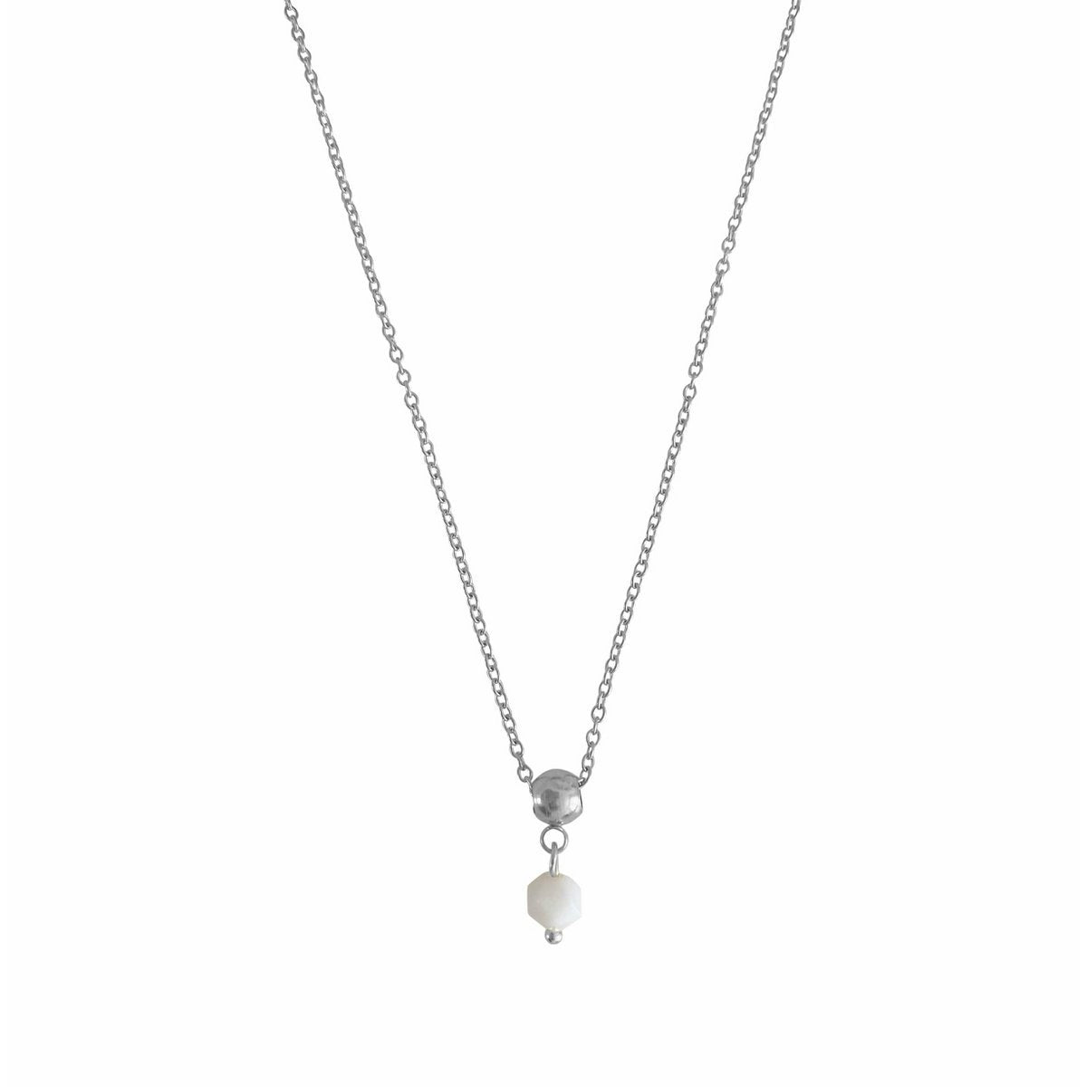 Ketting Witte Onyx - Zilver