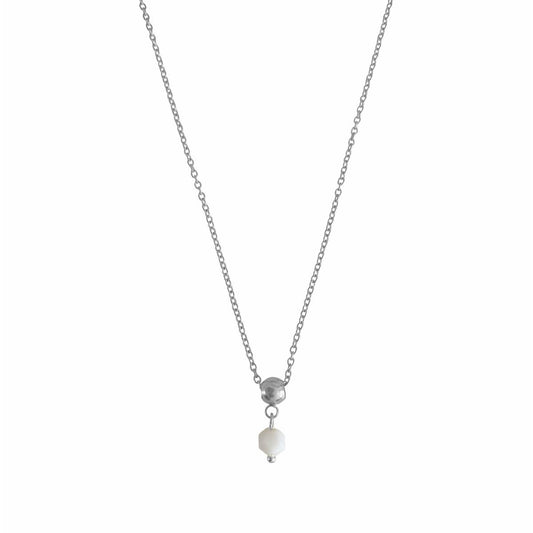 Ketting Witte Onyx - Zilver