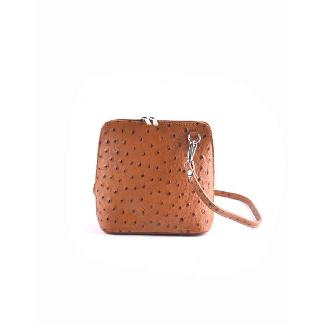 Lederen schoudertasje | Struisvogeldesign| 900086