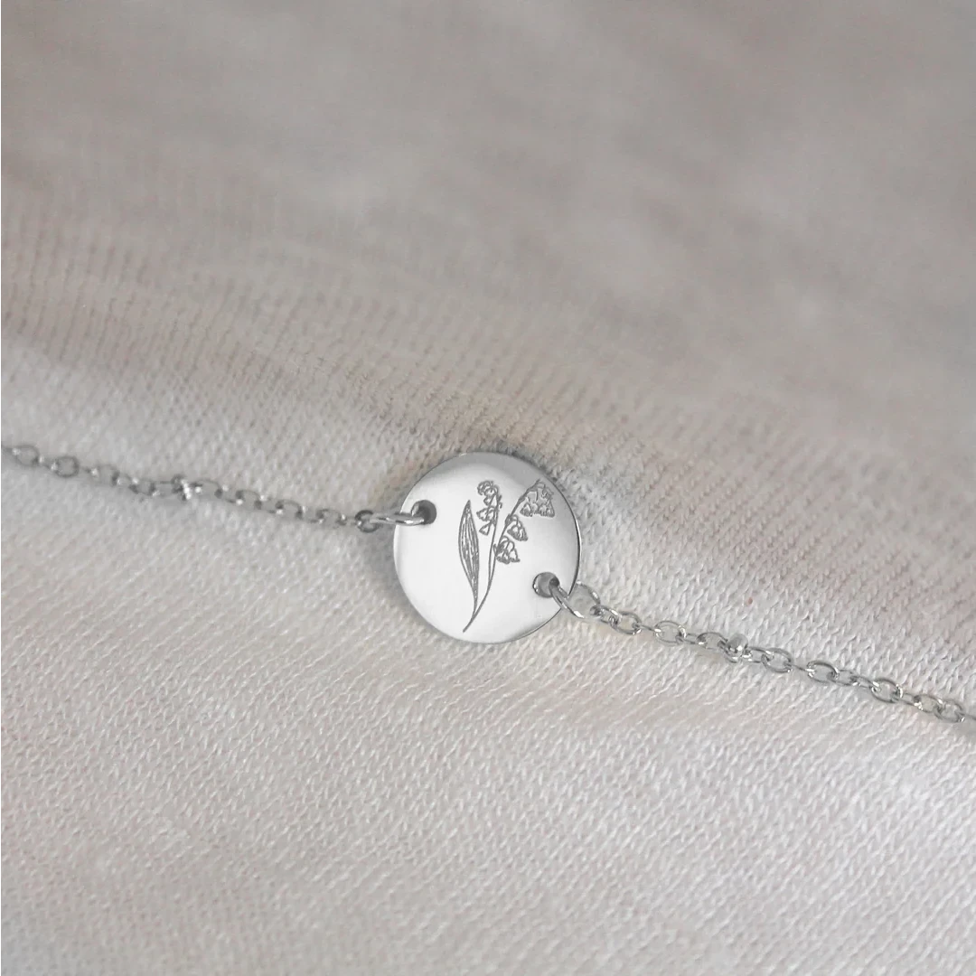 Zilveren Geboortebloem Armband (per maand te bestellen)