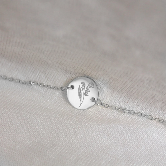 Zilveren Geboortebloem Armband (per maand te bestellen)