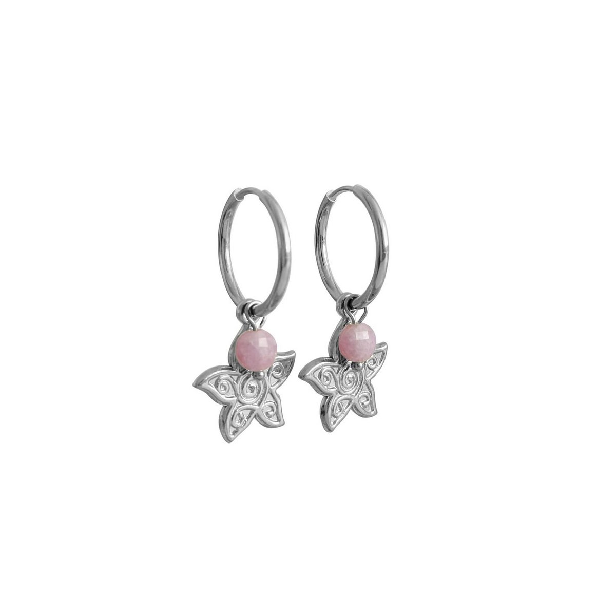 Zeester & Chalcedoon Oorringen - Zilver