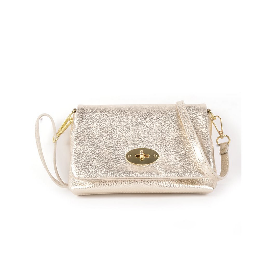 Lederen schoudertas metallic | 5527052