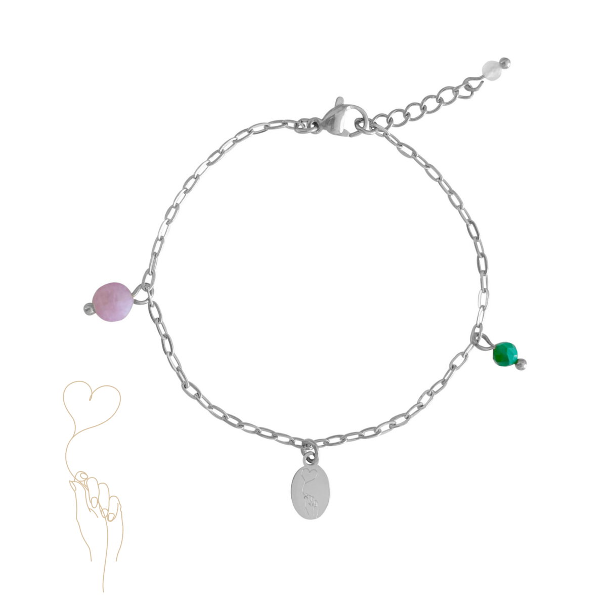 Hart Onder De Riem Armband - Zilver