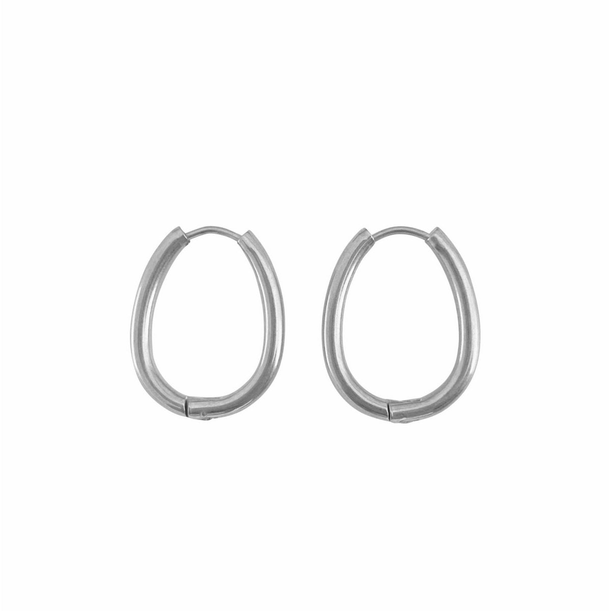 Chunky Ovalen Oorringen - Zilver