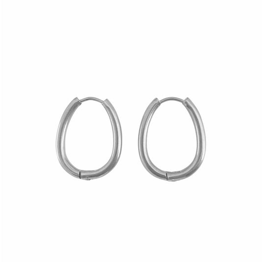 Chunky Ovalen Oorringen - Zilver