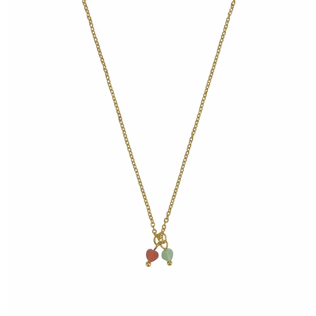 Ketting Aventurijn Hartjes - Goud