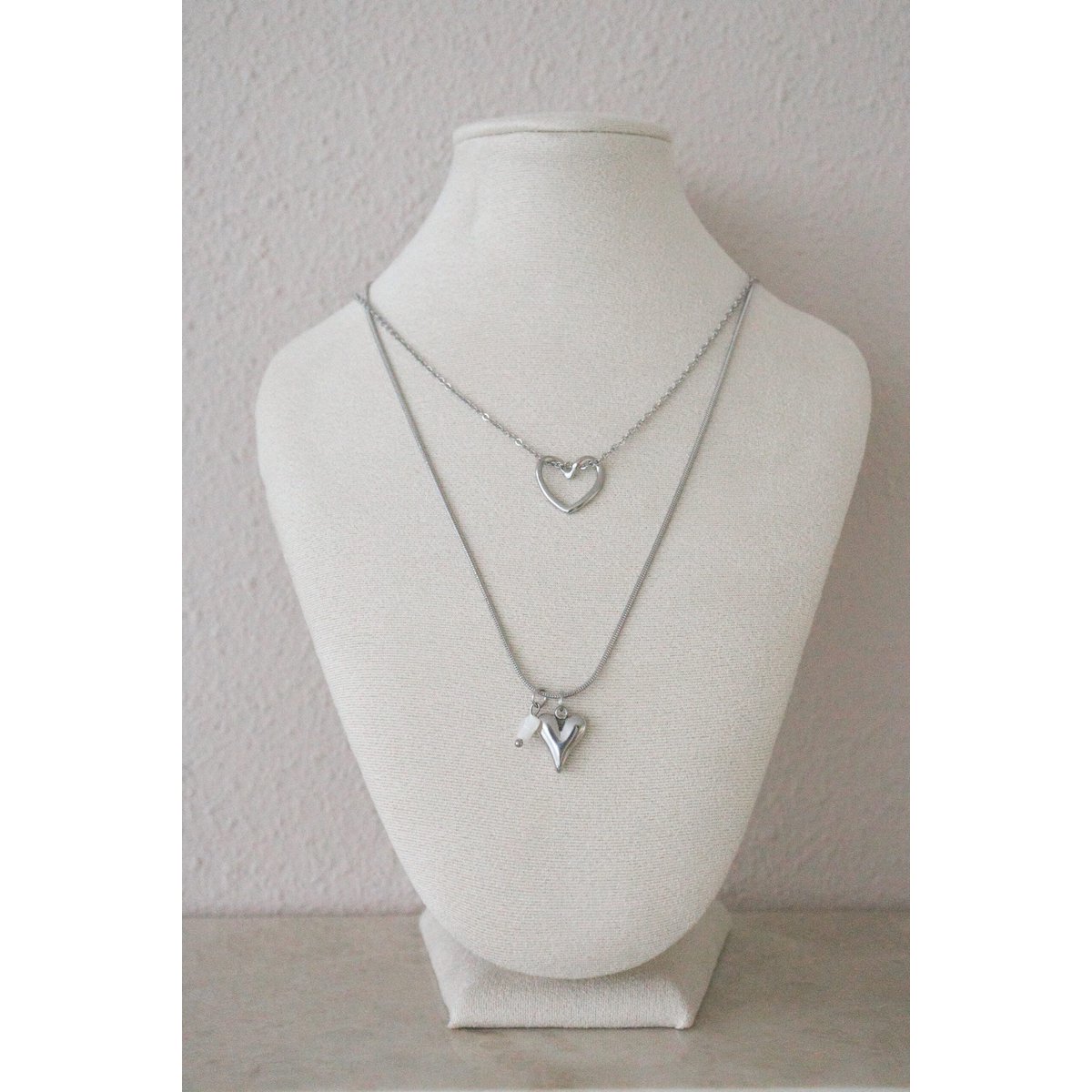 Hartjes Collier - Zilver