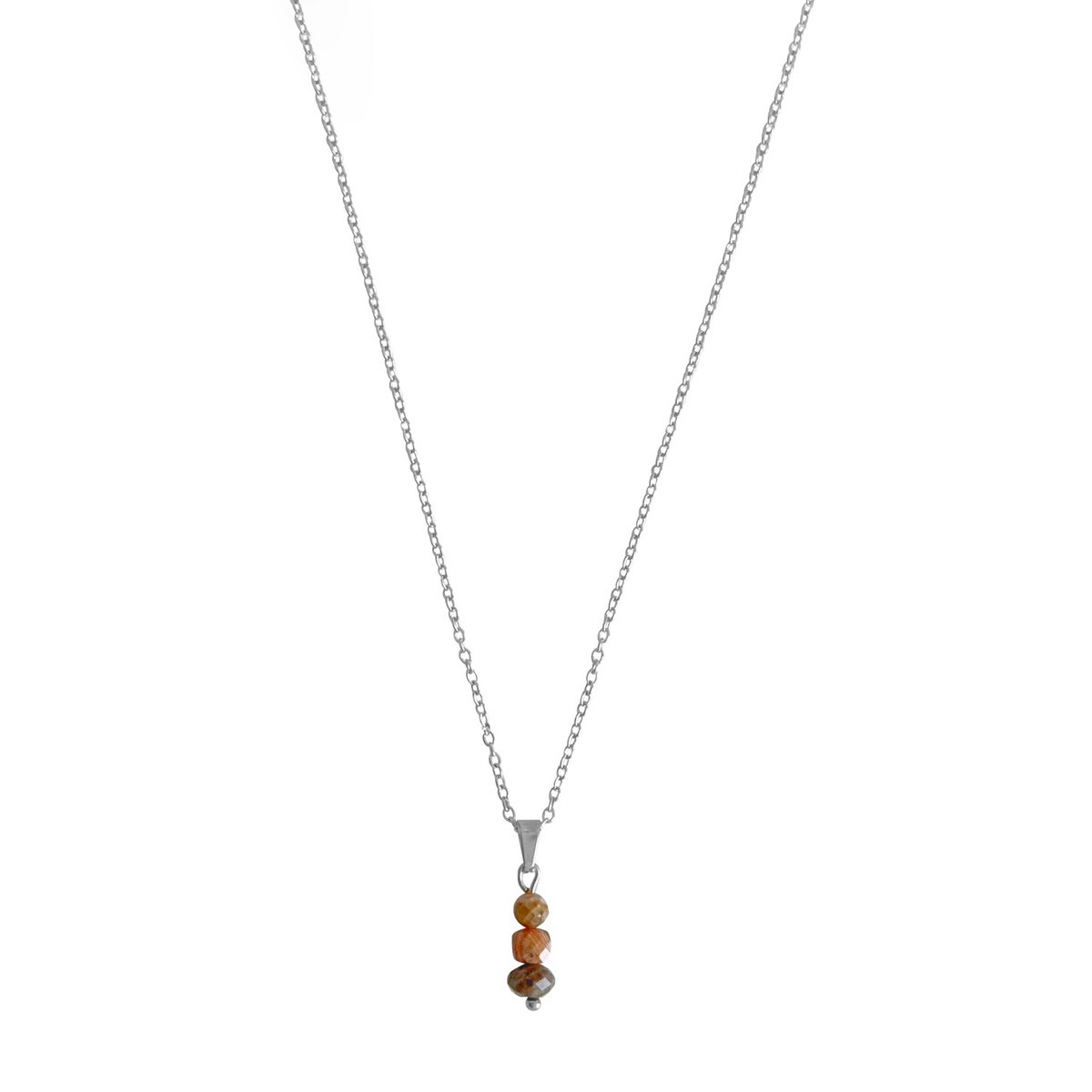 Rhodochrosiet & Labradoriet Ketting - Zilver