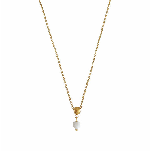 Ketting Witte Onyx - Goud