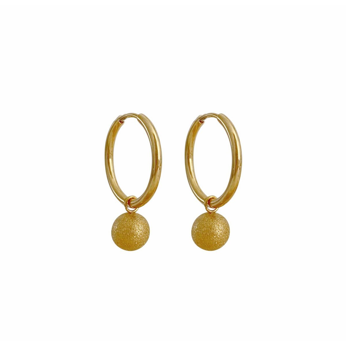 Oorringen Frosted Ball - Goud
