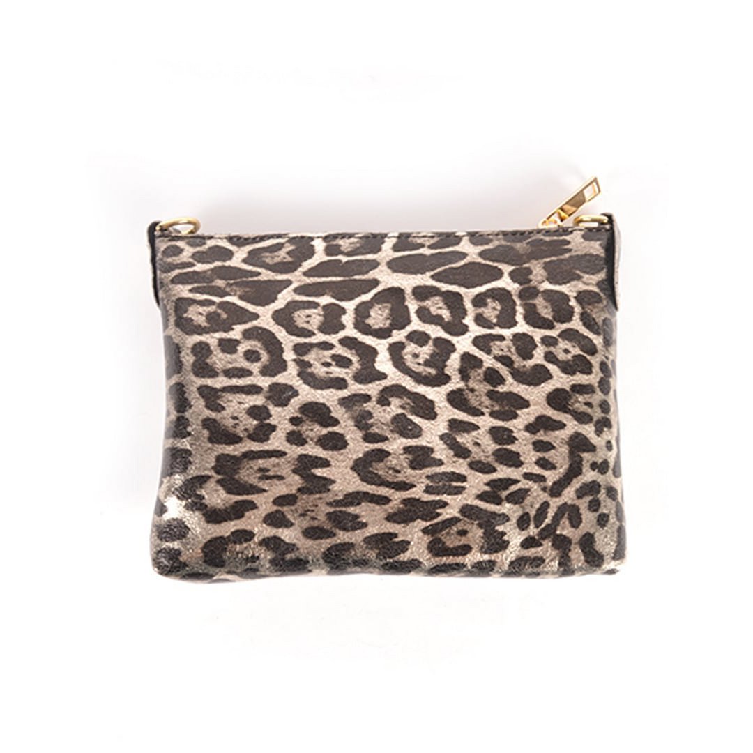 Lederen Panter Metallic Clutch | 5529731