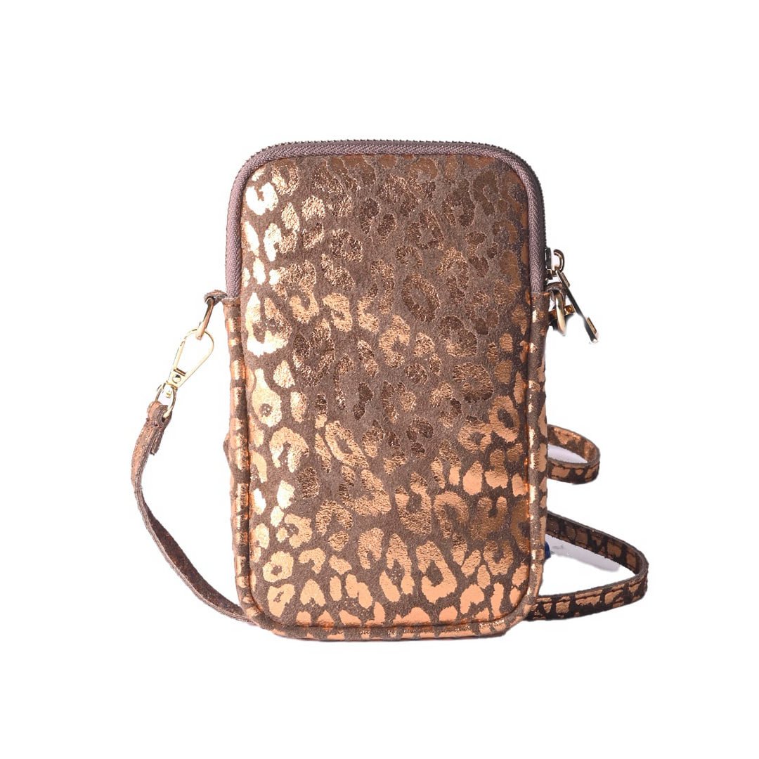 Nubuck telefoontasje | Metallic | 5527922