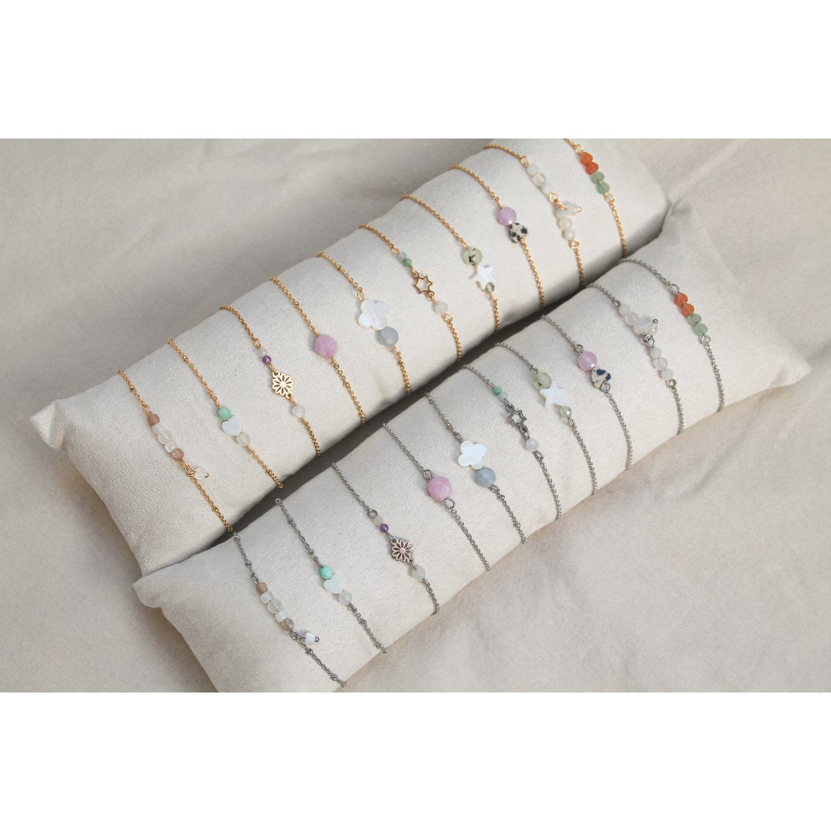 Armband Aventurijn Hartjes - Goud