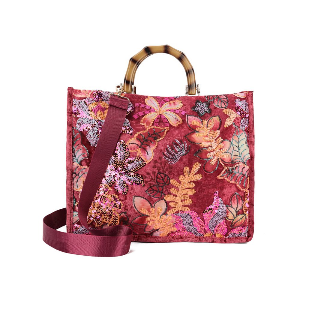 Kunstlederen pailletten handtas | 80138