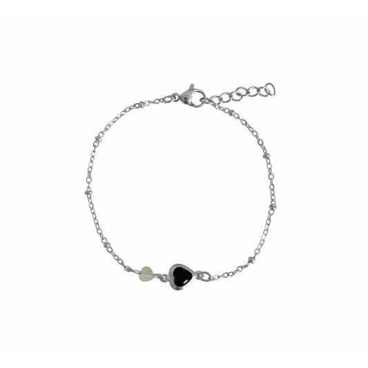 Aventurijn & Kristal Hartje Armband - Zilver