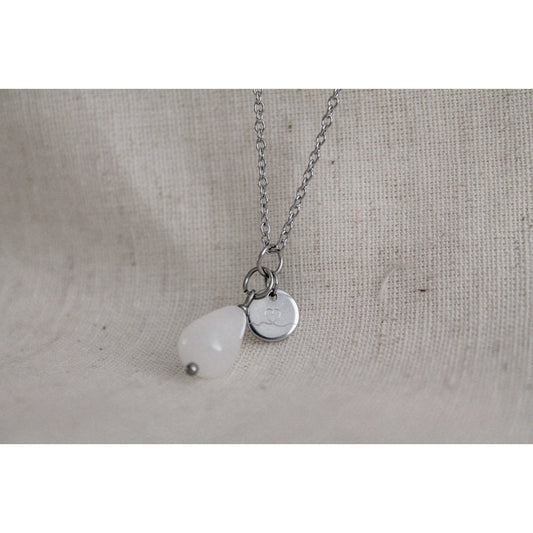 Ketting Jade & Love Bedel - Zilver