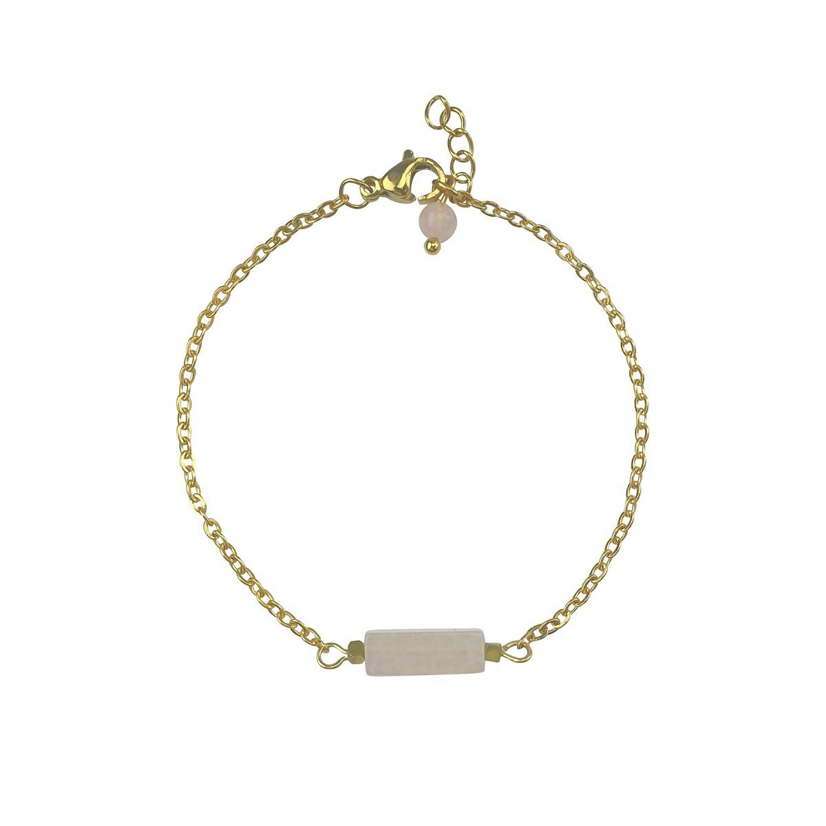 Armband Rozenkwarts & Hematiet - Goud