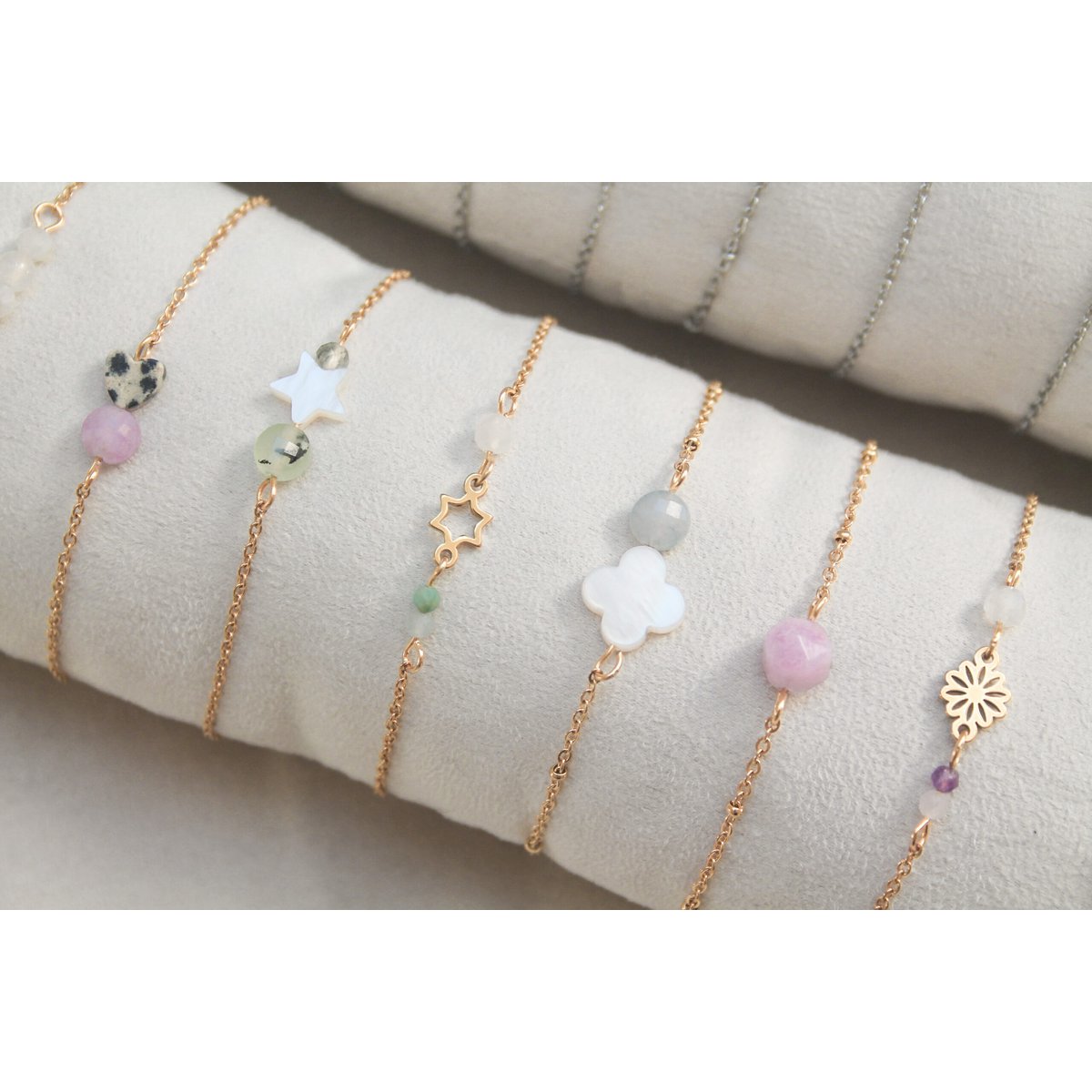 Armband Chalcedoon - Goud