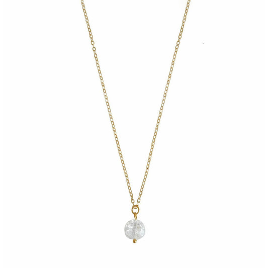 Cracked Bergkristal Ketting - Goud