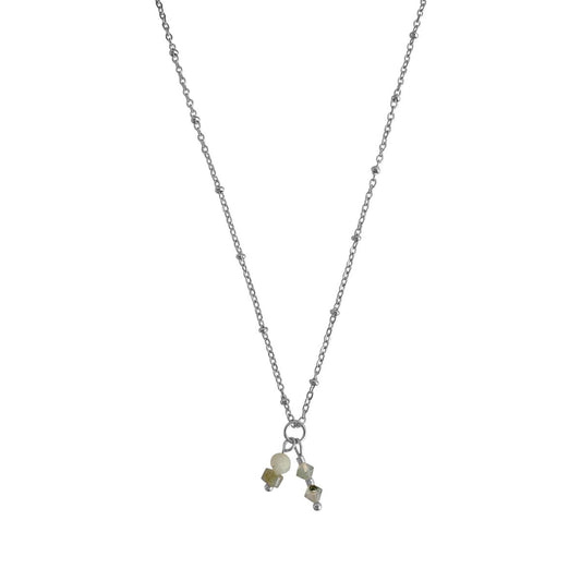 Mos Agaat, Jade & Labradoriet Ketting - Zilver