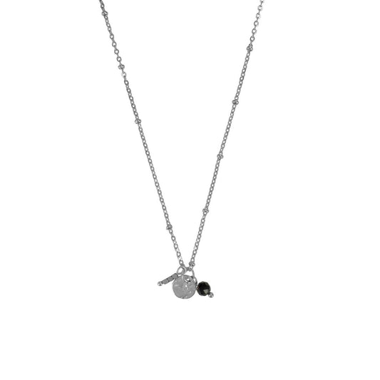 Ketting Goud Obsidiaan & Hematiet - Zilver