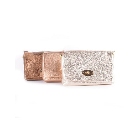 Lederen schoudertas metallic | 5527052