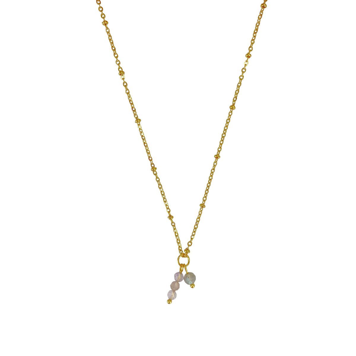 Ketting Ametrien & Labradoriet - Goud