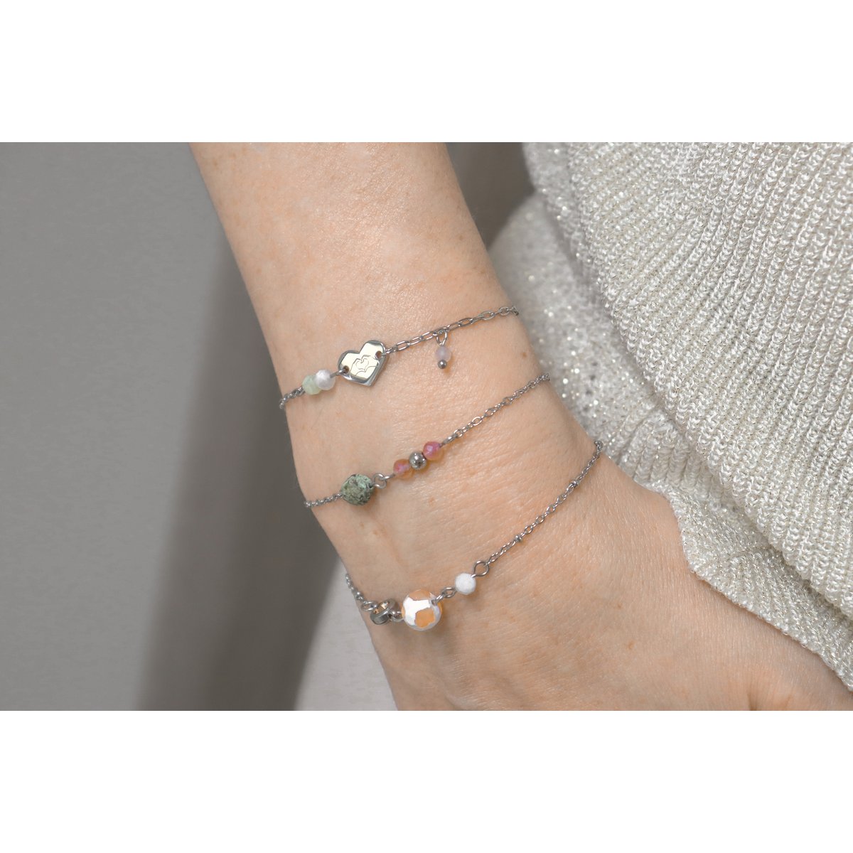 Afrikaanse Turkoois & Toermalijn Armband - Zilver