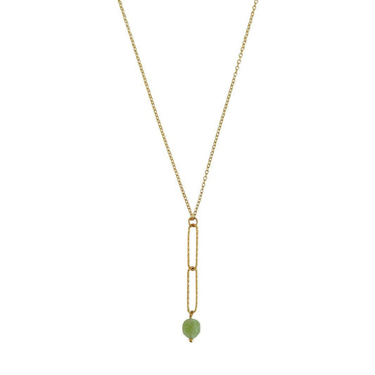 Peridot Y-Vorm Ketting - Goud