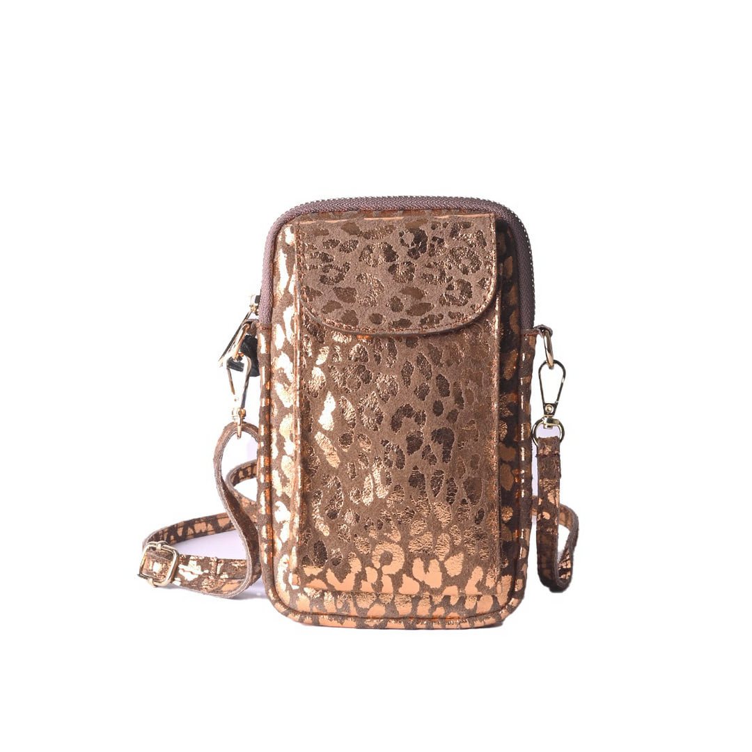 Nubuck telefoontasje | Metallic | 5527922